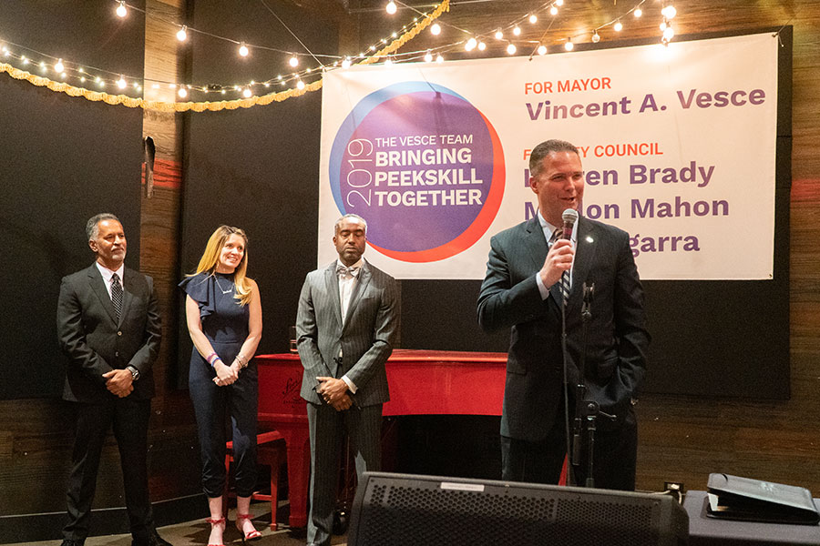 Vincent A. Vesce giving a speech